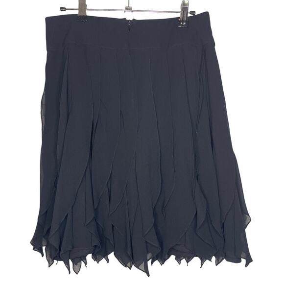 Rickie Freeman for Teri Jon Black 100% Silk Pleated Ruffle Skirt Women's Size 4 - Picture 3 of 4